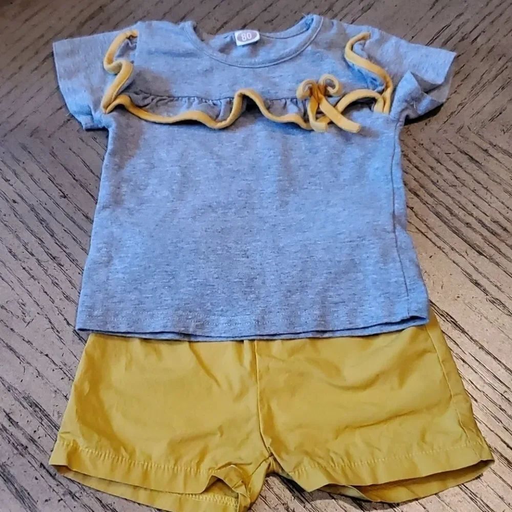 12 month girls top and short set.